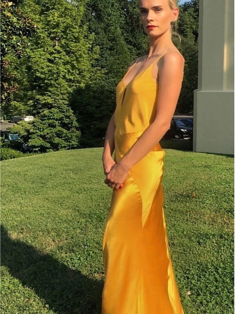 Mason gold Satin Maxi Dress Size 0